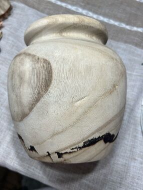 Amazon Cream and Brown Rustic Wood Grain Decorative Jar